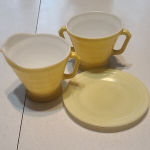 Vintage Cream And Sugar Cups With Saucer
